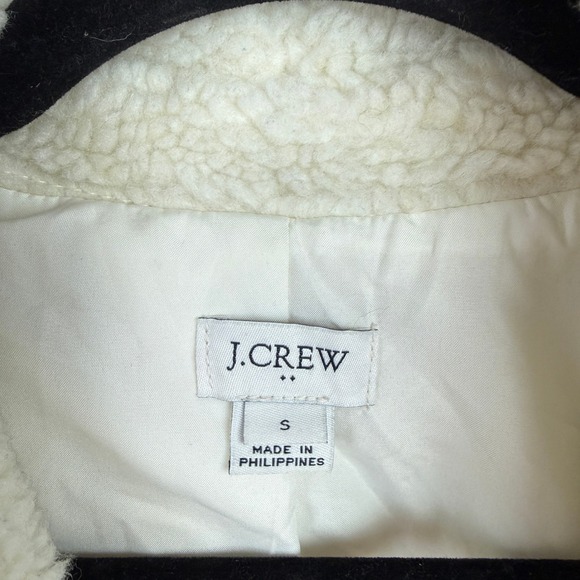 J.Crew Teddy Sherpa Shawl Collar Coat Ivory Ecru Cream Small - Picture 7 of 9